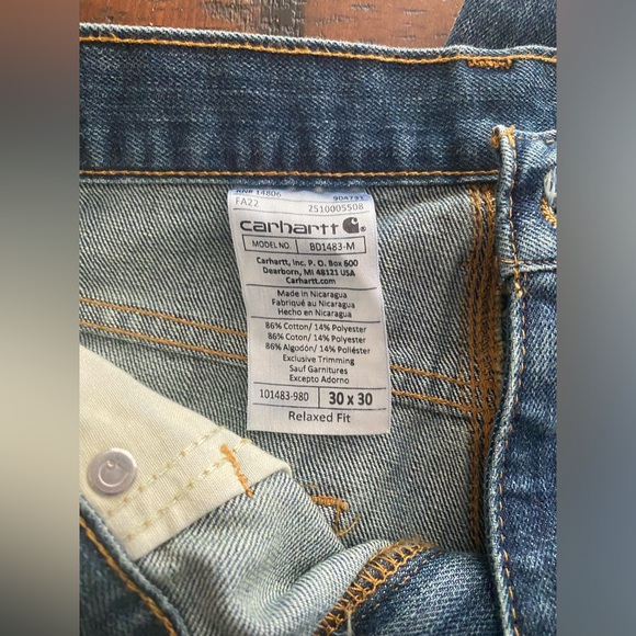 Carhartt relaxed fit jean size 30X30 BNWOT - Picture 5 of 7